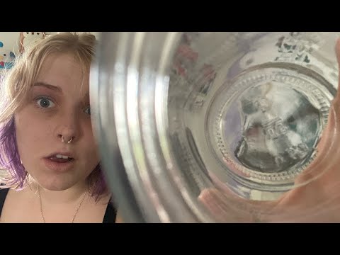 ASMR the fishbowl effect! glass jar tapping and inaudible whispering 🐠🥣