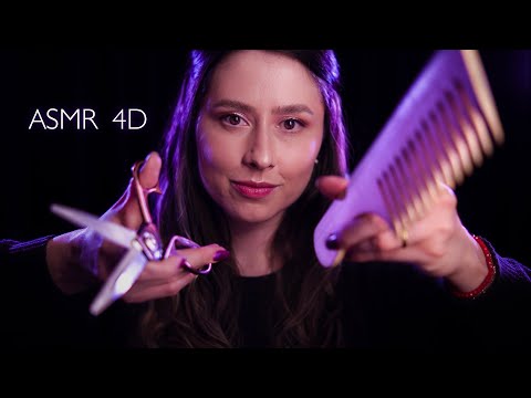 ASMR 4D sound ✨ Mixing triggers to make you relax  Scissors, brushing, tapping,...