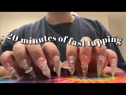 ASMR **lofi** fast tapping for 20 minutes with my new press on nails 💅😴 (no talking)