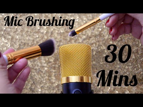 ASMR MIC BRUSHING ~ Half an hour of mic brushing with soft and hard brush