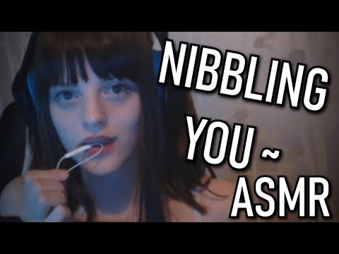 ASMR - Nibbling you with Earphones ~ Kissing Licking Mouth Sounds
