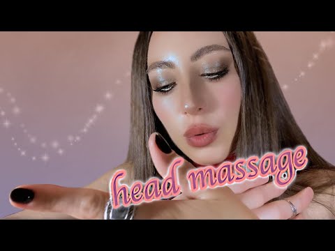 Ultra close-up ASMR | Relaxing and Tingly Head Massage | Mouth Triggers, Whispering