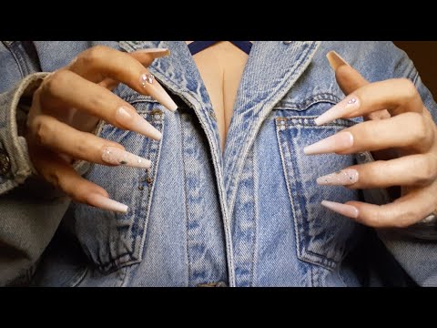 ASMR Fabric Sounds / Jean Jacket Scratching /Tapping
