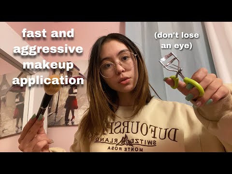 ASMR | Fast and Aggressive Makeup Application (lofi)