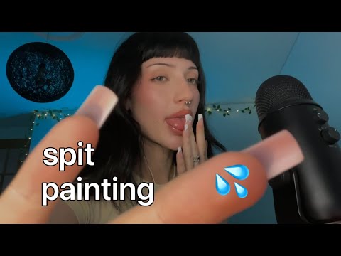 Spit painting your names 💗🎀 mouth sounds asmr