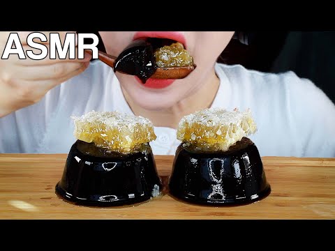 ASMR Grass Herbal Jelly & Honeycomb 잔디젤리, 벌집꿀 먹방 Mukbang Eating Sounds