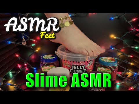 SLIME ASMR (No Talking) SQUISHY SLIME TRIGGER SOUNDS| ASMR FEET