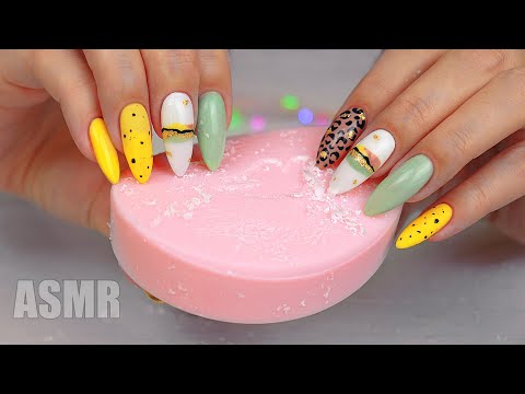 ASMR Soap Fast Scratching Long Nails 🧼 Dry SOAP cutting for Sleep | АСМР Резка мыла