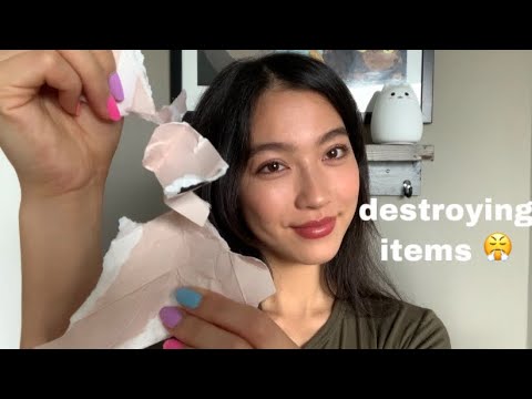 ASMR AGGRESSIVELY DESTROYING ITEMS (tapping, gripping, ripping)