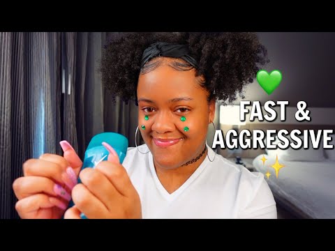 Fast & Aggressive ASMR Triggers 💚 (SO GOOD)✨