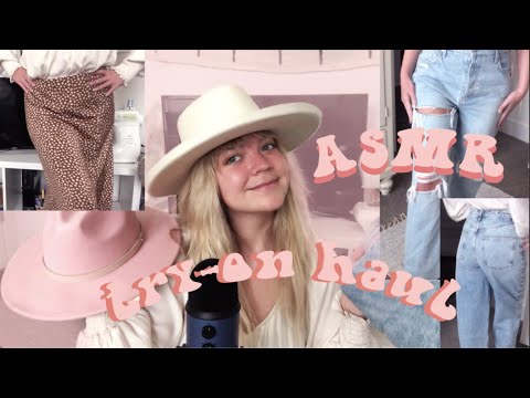 ASMR try-on Haul🤍👖clothing, hats, & more! Free People, Aerie, Lack of Color, UGG, & local boutique