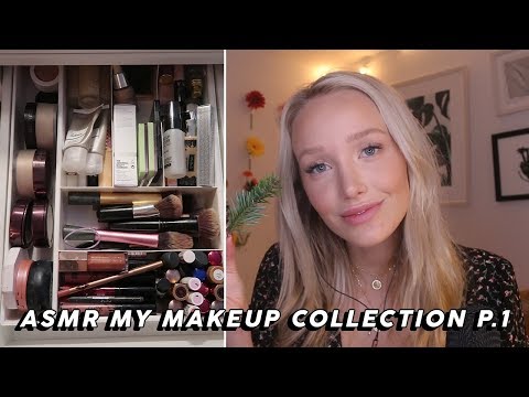 ASMR Makeup Collection Show And Tell (Tapping, Whispers, Lid Sounds…) Part One | GwenGwiz