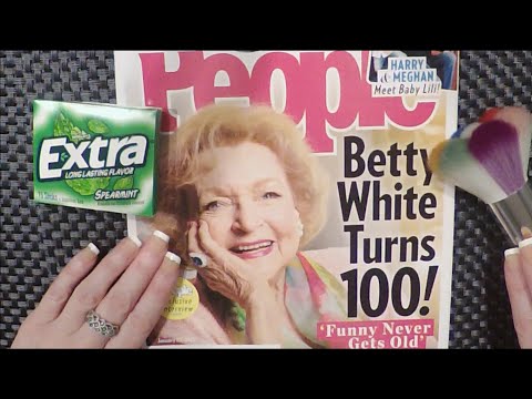 ASMR Gum Chewing Magazine Flip Through | Betty White | Tingly Whisper
