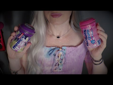 ASMR Gum Chewing Trying New Mentos Gum Flavors For The First Time | Whispered