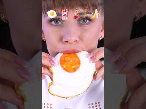 ASMR Emoji Fried Egg, Lollipop Mukbang #shorts