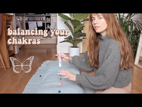 Balancing your chakras | healing ASMR Reiki roleplay | hand movements, clearing negative energy 🦋