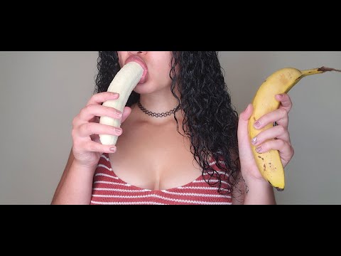 🍌1 Girl 2 BIG Bananas ASMR 🍌