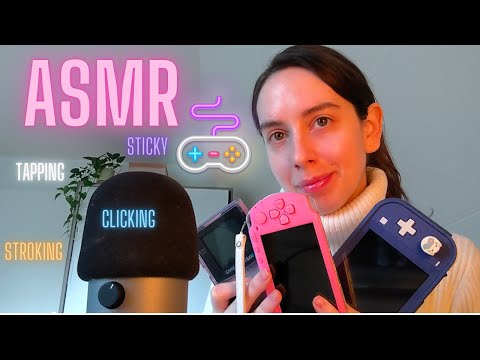 ASMR | No Talking | Game console sounds for sleep | Tapping | Clicking | Sticky | Stroking |