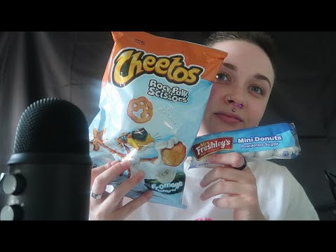 ASMR Trying Sour Cream Cheetos & Mini Powdered Donuts | Food Review [Trying Snacks I’ve Never Eaten]
