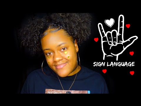 ASMR - TEACHING YOU SIGN LANGUAGE 🤟🏽🤙🏽 + VISUAL TRIGGERS ♡