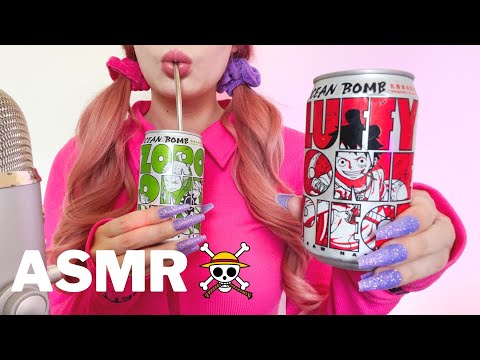 drinking ASMR | ONE PIECE LUFFY & ZORO DRINKS *swallowing sounds*