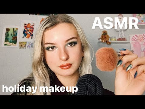 ASMR ROLEPLAY: doing your cozy Christmas makeup (slow & relaxing) ✨🎄✨