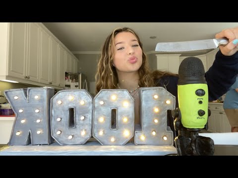 ASMR// 100K CAKE EATING!! (+answering YOUR assumptions about me)