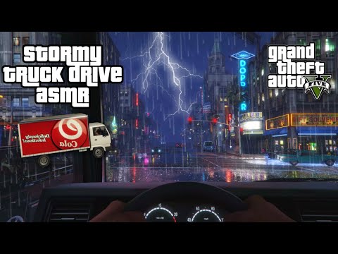 GTA ASMR 🚚 Rainy Truck Drive Across Los Santos 🌃 Ear to Ear Whispering