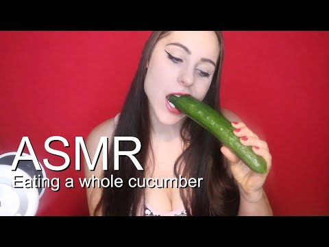 ASMR Eating a cucumber ramble- BIG bites!