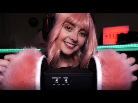 Pink Ear Muff Tingles from a Pink Haired Lady ASMR (No Talking)