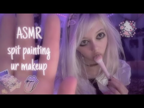 ASMR spit painting your makeup💦💄(fast and aggressive)