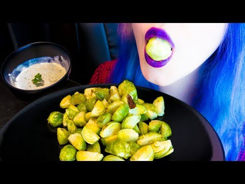 ASMR: Crunchy Brussels Sprouts Bites with Garlic Aioli ~ Relaxing Eating Sounds [No Talking|V] 😻