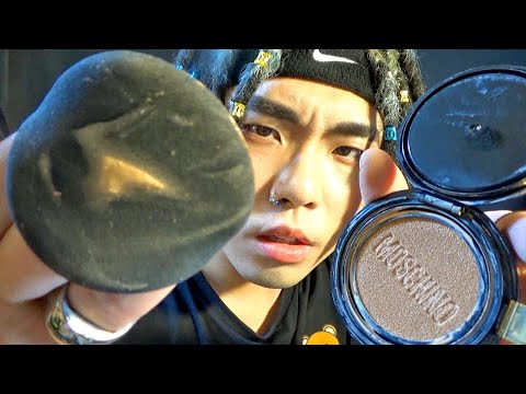 ASMR Doing Yo Makeup with Moschino Products Only 🇮🇹 (English ✔)
