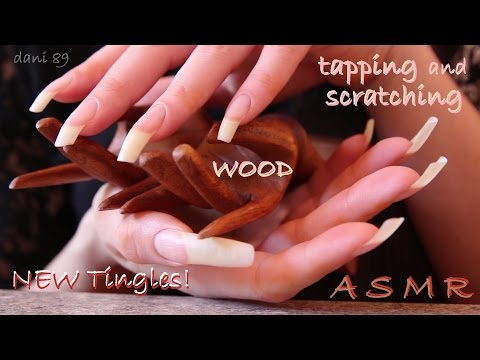 🔊 ASMR : 🎧 TINGLES with Tapping & Scratching wooden hands...with my long natural nails! ❤️