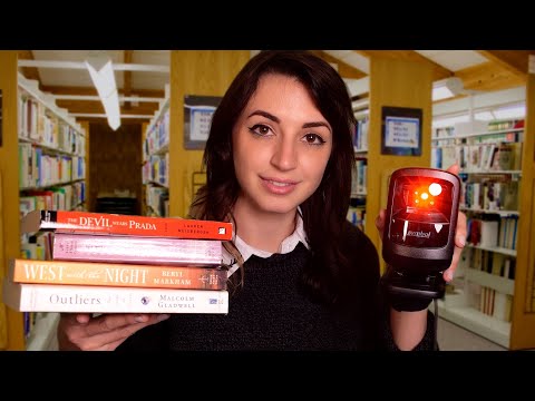 ASMR | Cozy Library Assistant | Labeling, Scanning, Book Sounds 📚