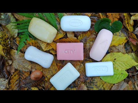 ASMR soap in the woods in the rain.Dry Soap Carving ASMR/relaxing sounds/No talking/Cutting soap