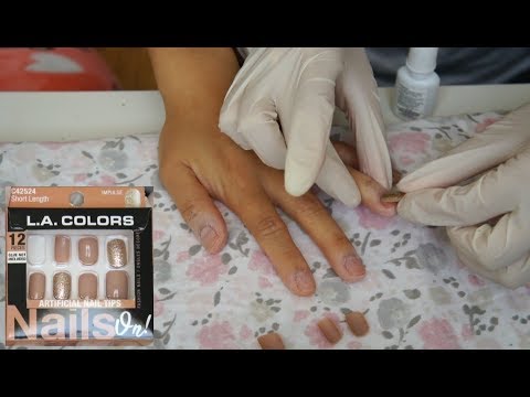 ASMR Applying FAKE NAILS from THE DOLLAR TREE: HIT OR MISS?! (w. Gloves, Buffing, Oiling Cuticles)