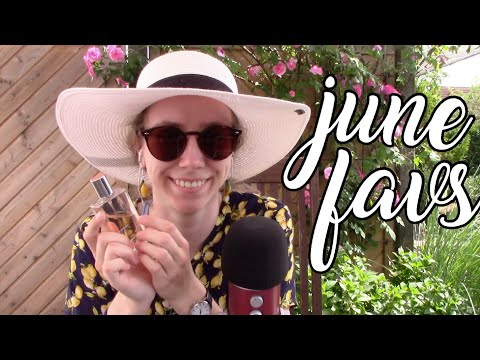 ASMR in my garden - My June Favorites 🪴💄 (whispering, glass tapping, book sounds, ...)