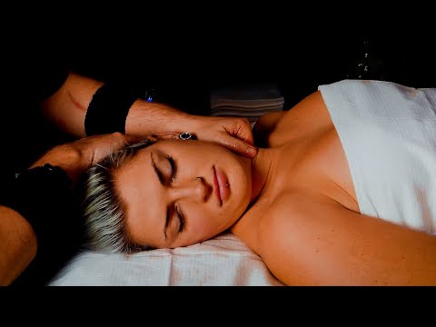 HEAD, NECK & CHEST MASSAGE FOR PAIN RELIEF & SLEEP with relaxing music [ASMR][NO TALKING]