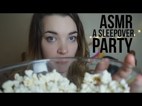 ASMR Sleepover with your Best Friend! Popcorn, Make-up, Drawing [Binaural]