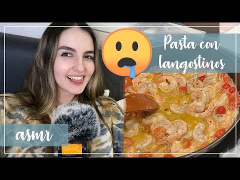 ASMR en español - COCINANDO pasta con langostinos ! (sonidos RELAJANTES) - Ale ASMR
