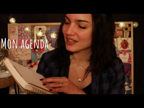 ASMR 📚 Mon agenda Happy Flow 2020 ! Chuchotements * Tapping * Page turning