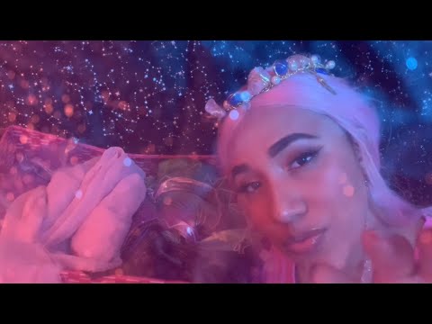 ASMR | Galactic Fabric Picking Roleplay | soft fabric crinkling + crispy whispers + sparkly textures