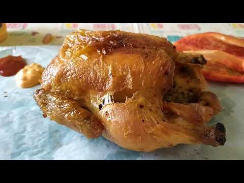 ASMR/ACMP CHICKEN ROTISSERIE spicy sauce and crisp pepper NO TALKING, REAL SOUND EAT, VERY CRUNCHY