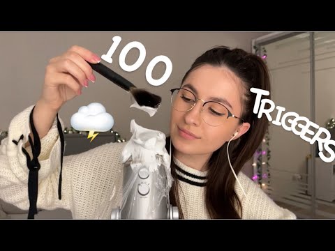 Asmr 100 triggers in 8 minutes / Asmr for sleep & relax & study