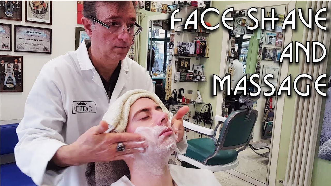 💈 Italian Barber Shop Da Pietro - Face Shave and Massage - ASMR no talking