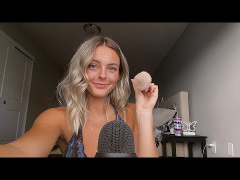 ASMR | Face & Mic Brushing with Positive Affirmations to Make You Feel Better 💜