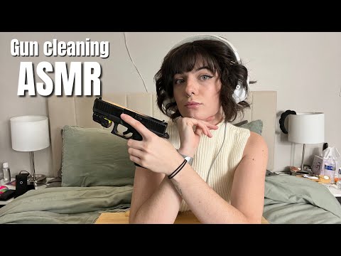 ASMR | gun cleaning, tapping sounds, clean my gun with me | ASMRbyJ