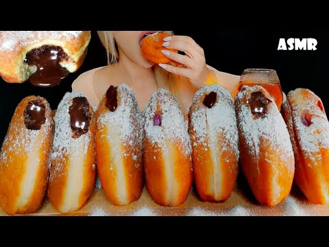 HOMEMADE DONUTS MUKBANG |ASMR| (Chocolate, Berry) 도넛 먹방 EATING SOUNDS (Big Bites)