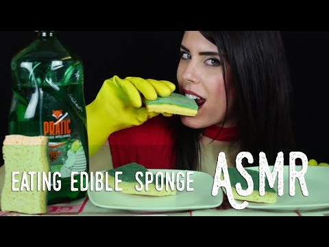 ASMR ita - MANGIO SPUGNE per i PIATTI 😋 Edible Dish Sponge (Soft Spoken/Whispering)